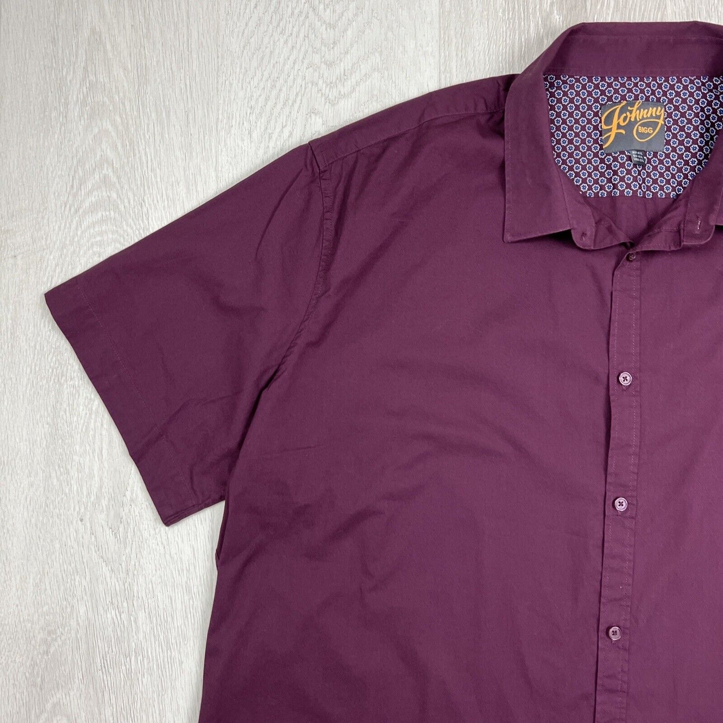 Johnny Bigg Mens Maroon Short Sleeve Button Up Shirt Size 4XL