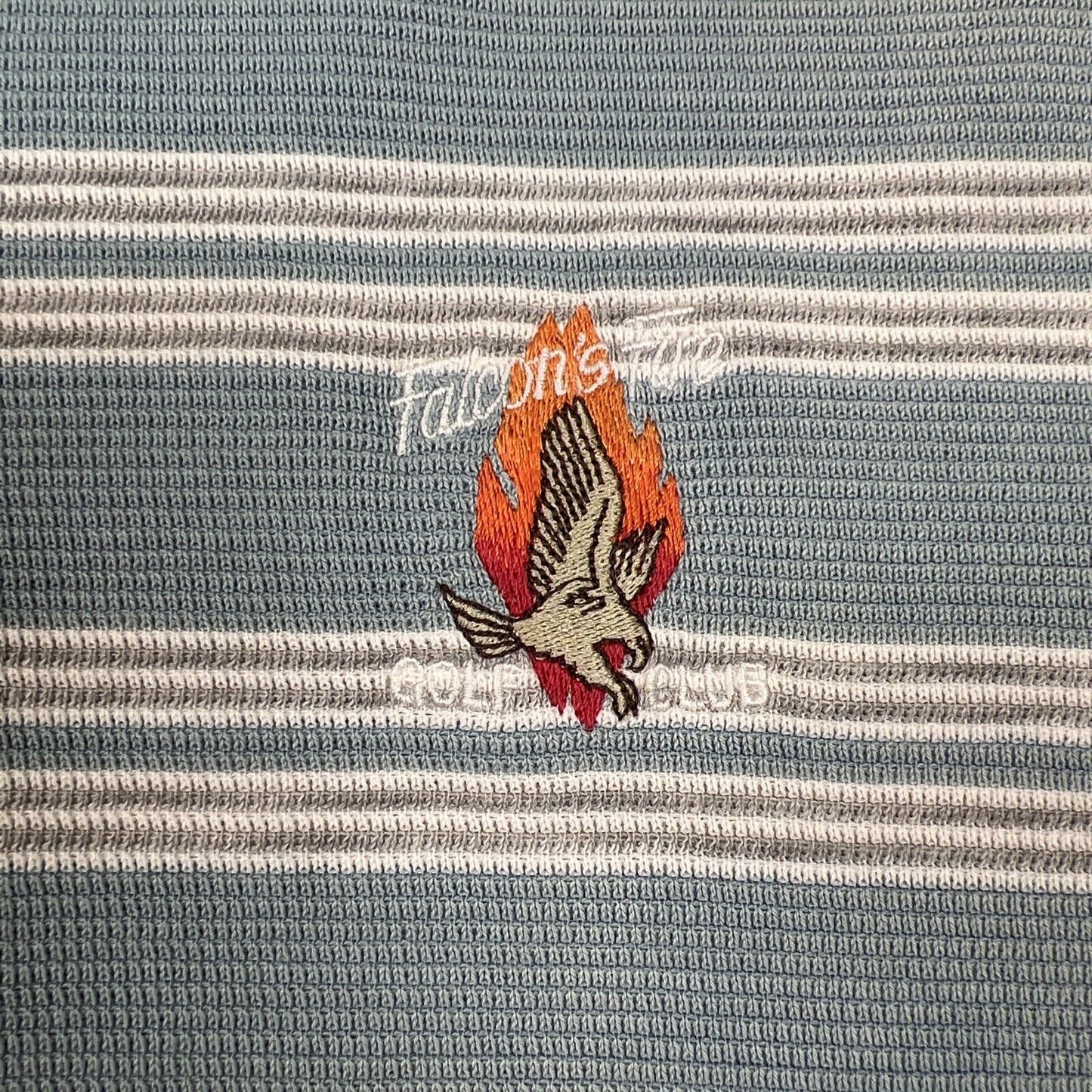 Greg Norman Falcons Fire Golf Club Mens Striped Golf Polo Shirt Size XL