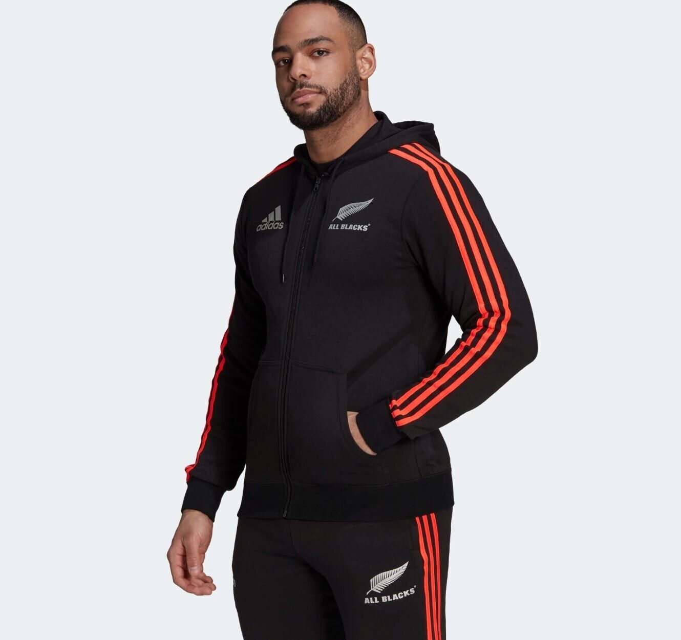 adidas Mens New Zealand All Blacks Full Zip Hoodie Size Medium (New)