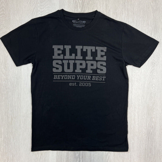 Elite Supplements Mens Black T-Shirt Size Large