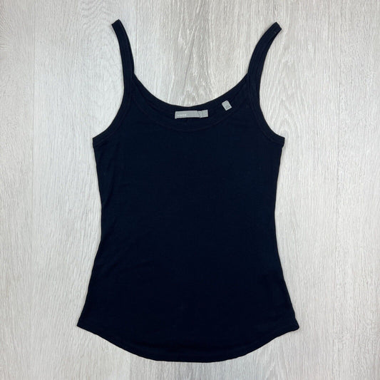 Vince Womens Black Cotton Tank Top Size Large