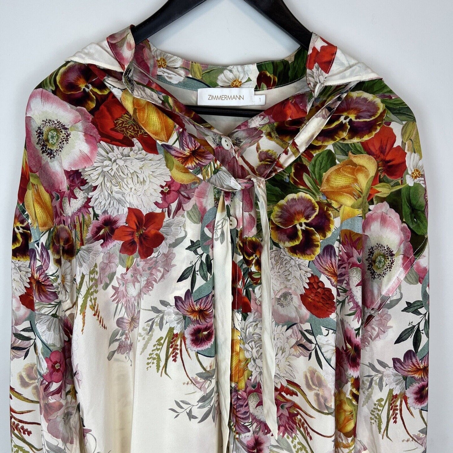 Zimmerman Womens Bohemian Silk Hooded Blouse Size 1