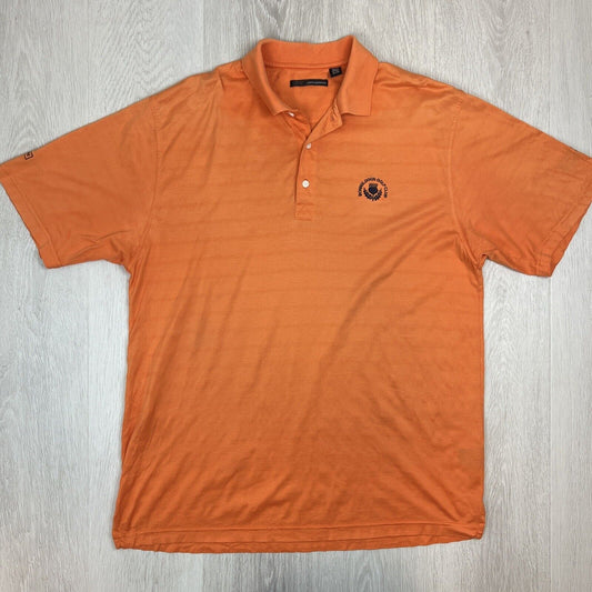 Greg Norman Bonnie Doon Golf Club Mens Orange Golf Polo Shirt Size XL