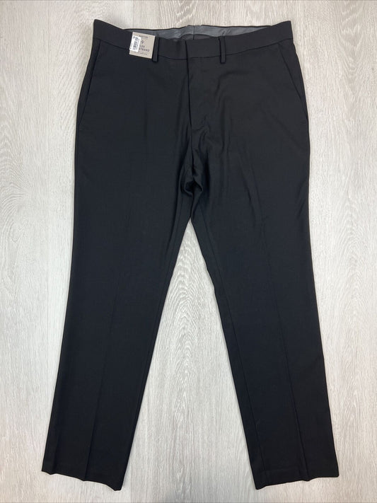 Kenneth Cole Mens Black Slim Fit Stretch Dress Pants Size 36 x 30 (New)