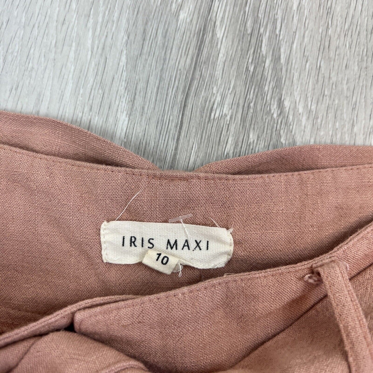 Iris Maxi Womens Light Pink Linen Blend Shorts with Tie Belt Zip Closure Size 10