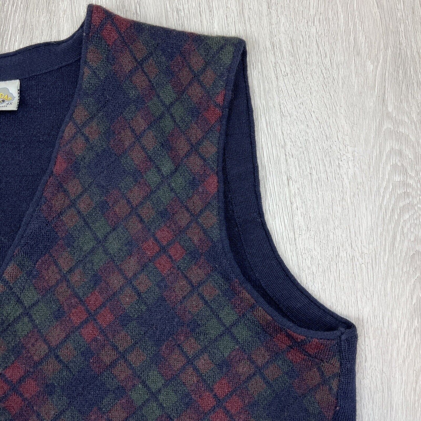 Aklanda Mens Vintage Australian Made Merino Wool Vest Size 4XL