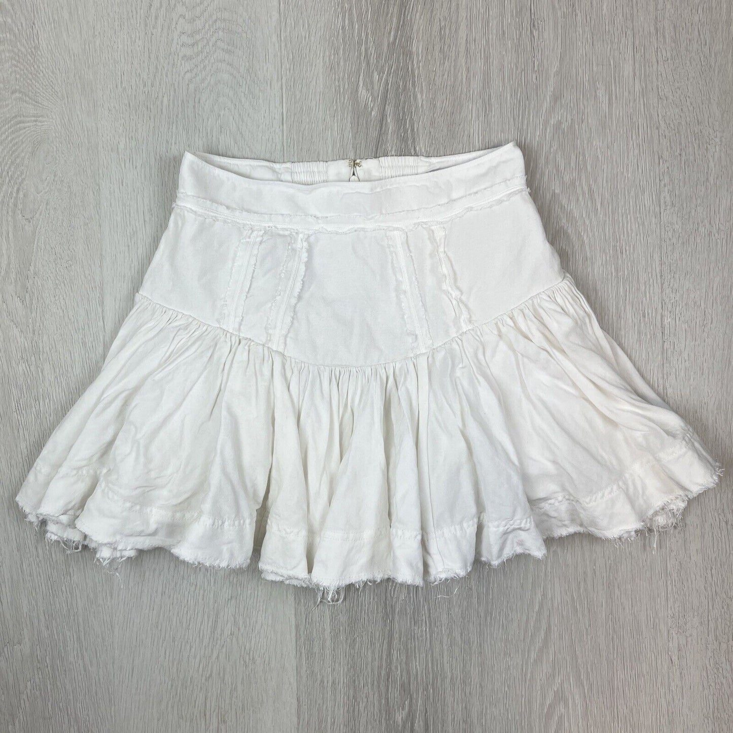 AJE Womens White Ruffle A-Line Skirt Size 10