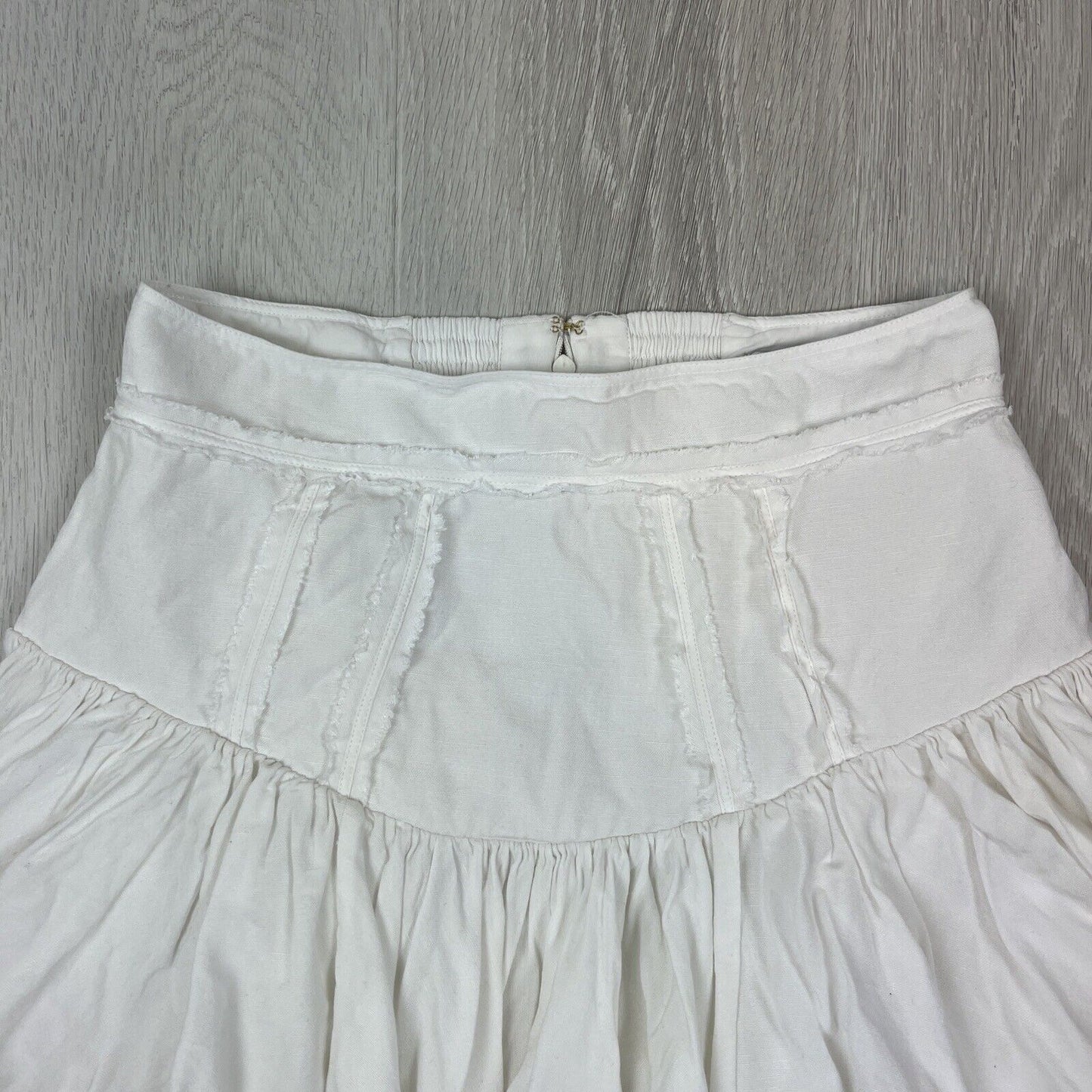 AJE Womens White Ruffle A-Line Skirt Size 10