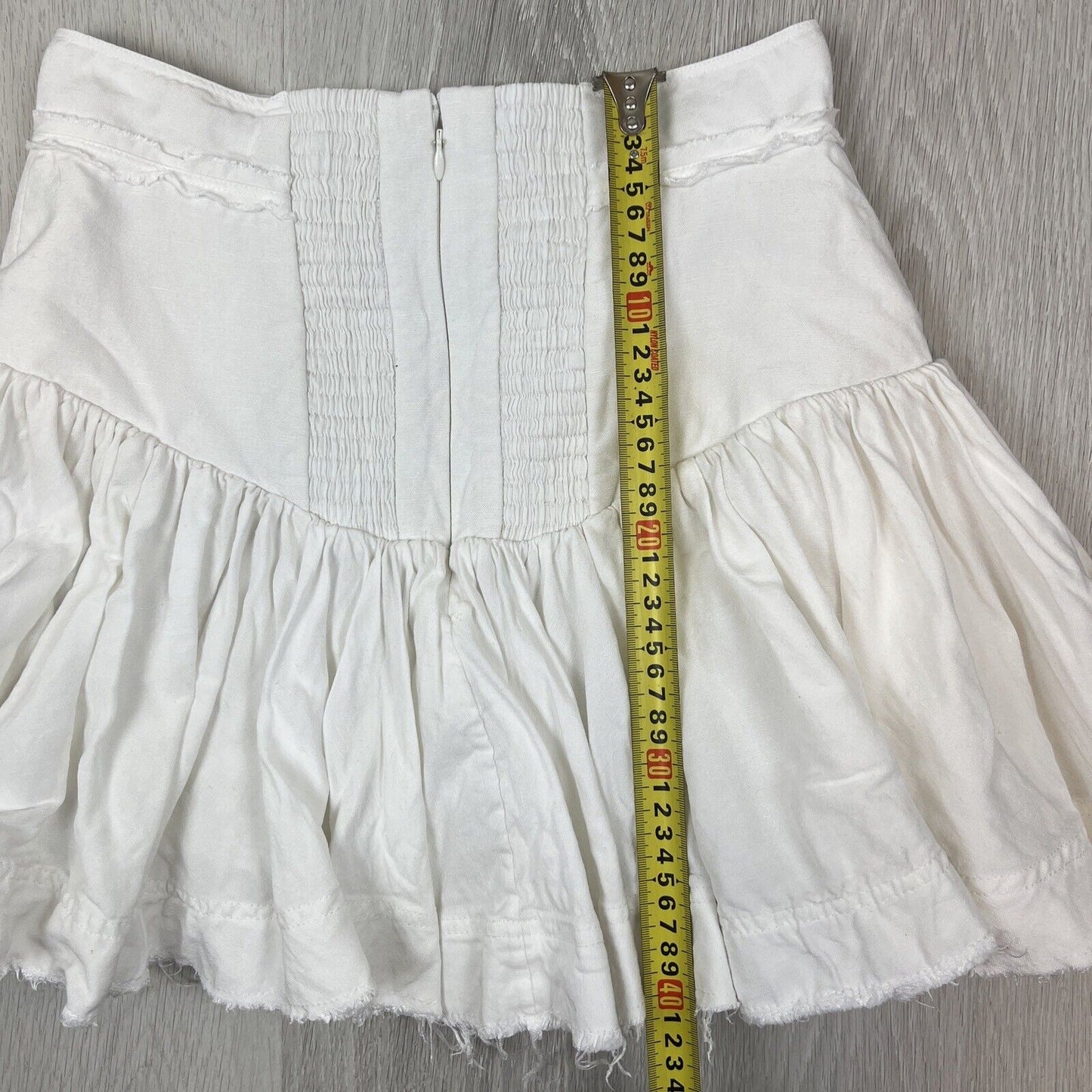 AJE Womens White Ruffle A-Line Skirt Size 10