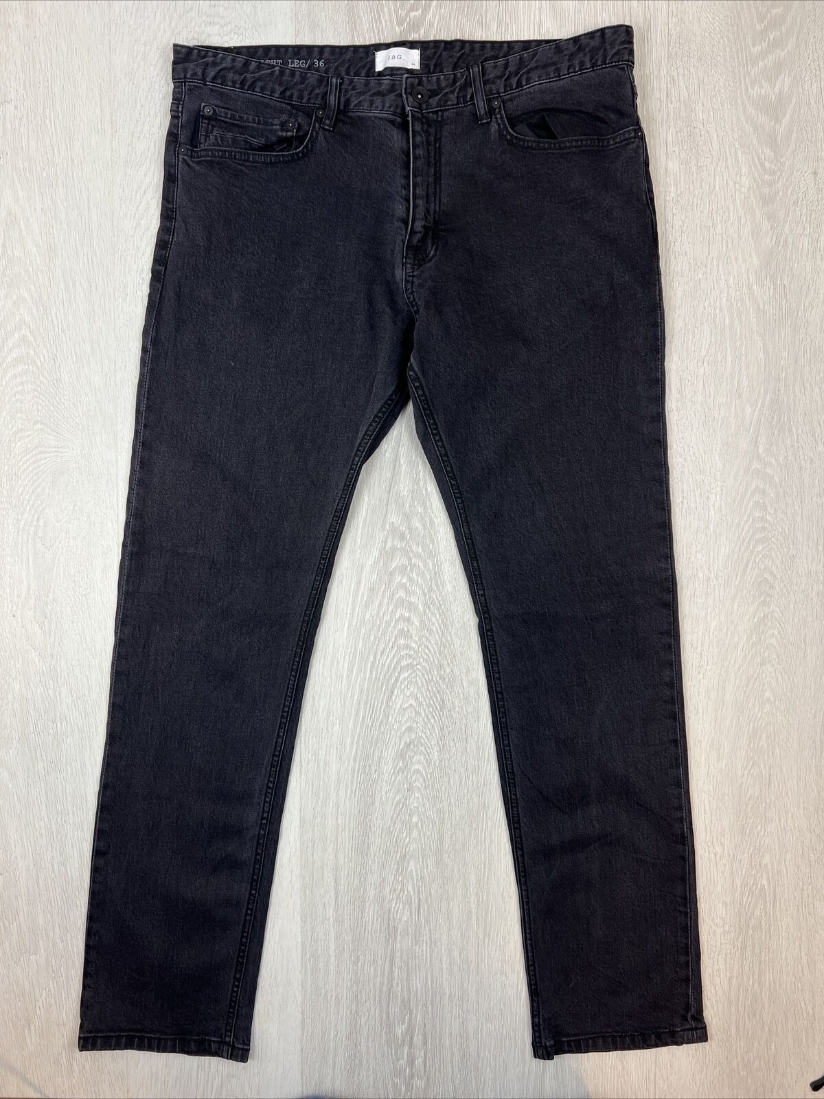 JAG Mens Black Straight Leg Jeans Size 36