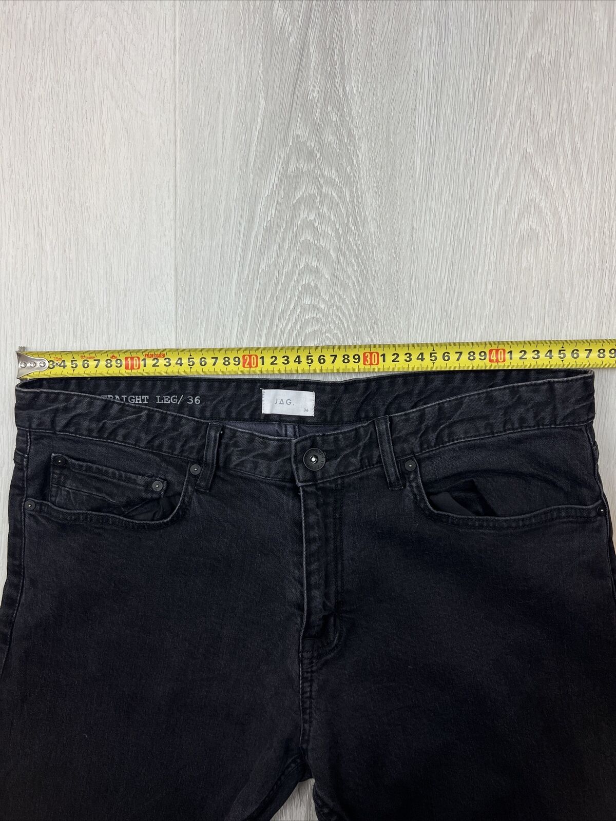 JAG Mens Black Straight Leg Jeans Size 36