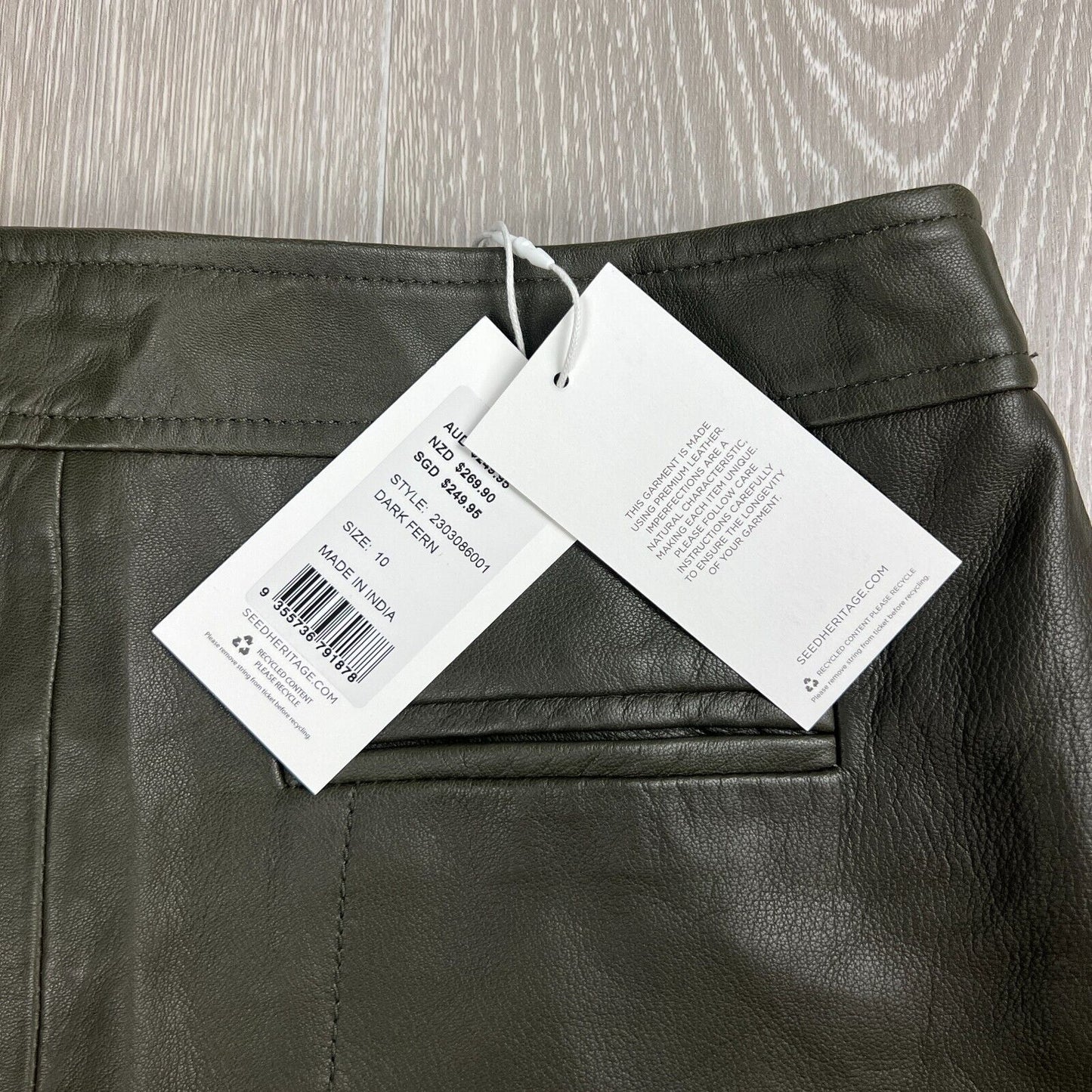 Seed Heritage Womens Leather Mini Skirt Size 10 (New with damage)