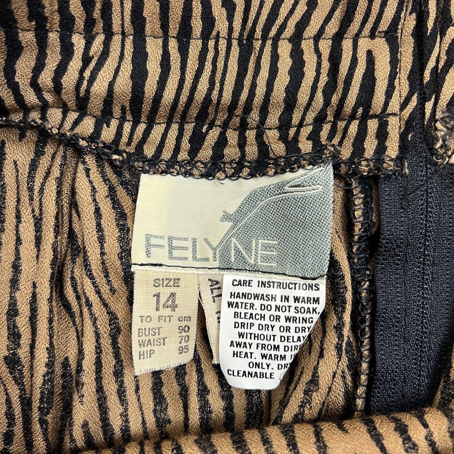 Felyne Womens Vintage Animal Print Skirt Size 14