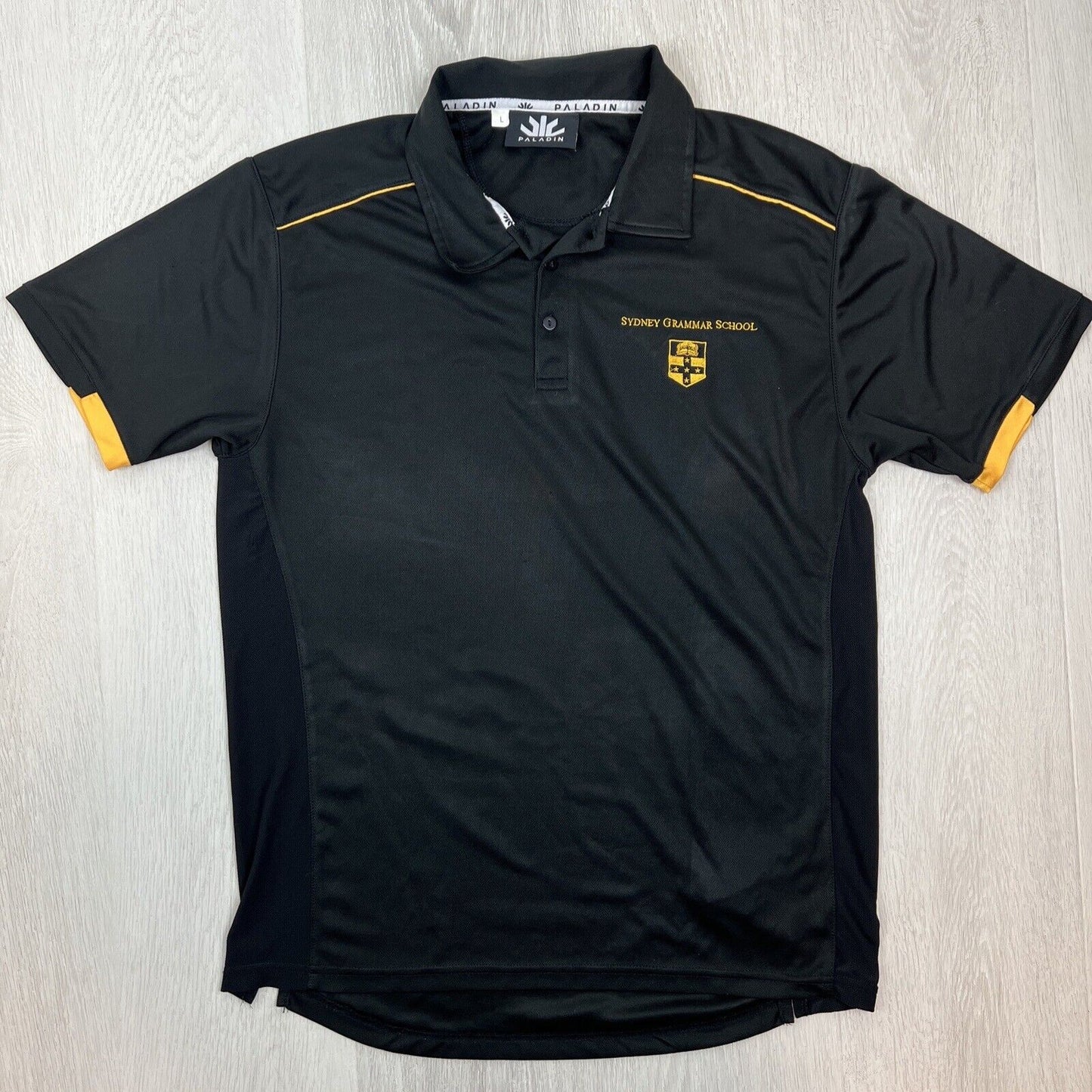 Paladin Mens Sydney Grammar School Black Polo Shirt Size Large