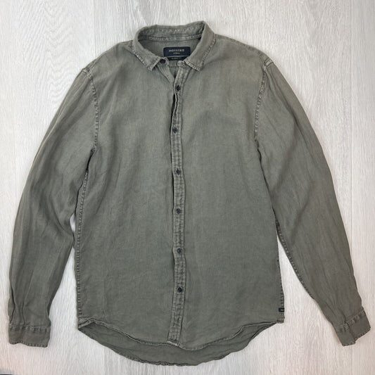 Industrie Mens Long Sleeve Button Up Linen Shirt Size XS