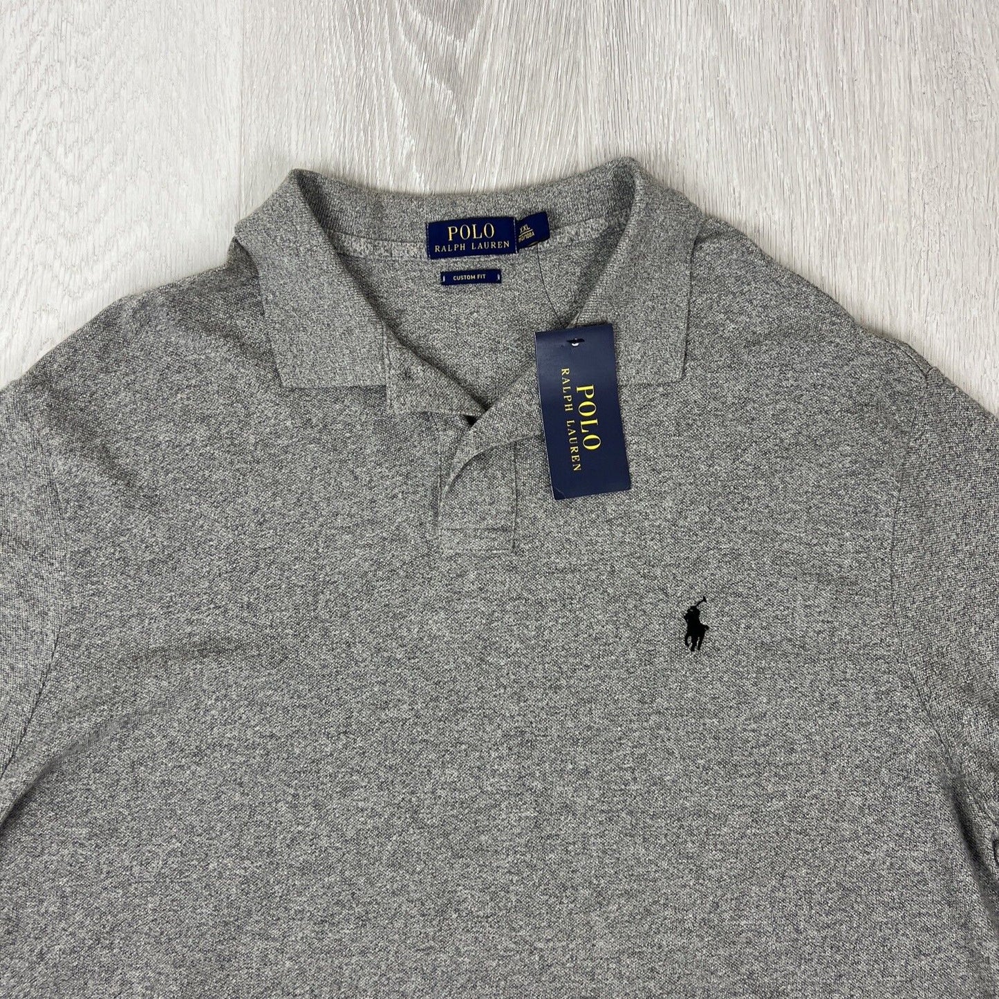 POLO Ralph Lauren Mens Grey Custom Fit Polo Shirt Size 2XL (New)