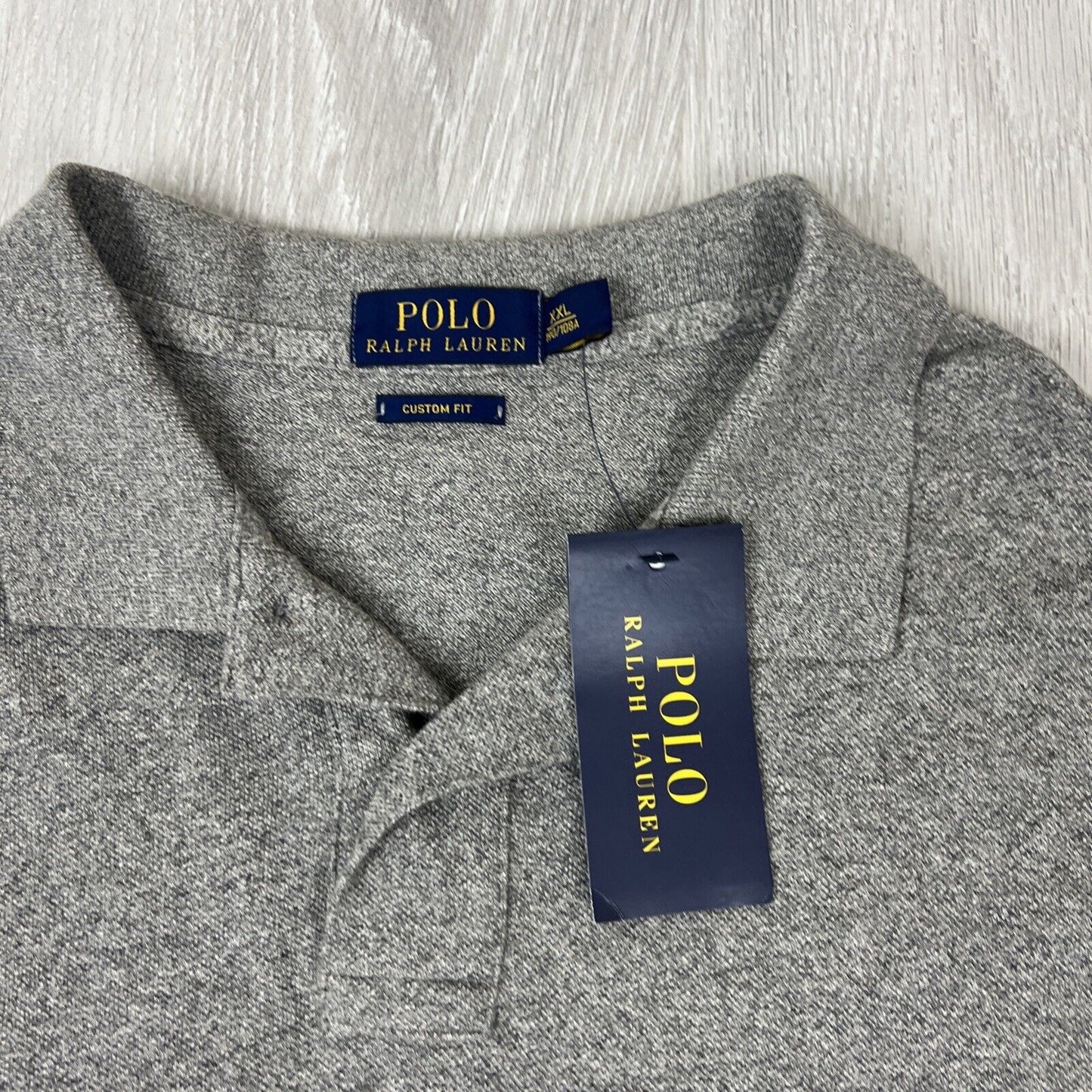 POLO Ralph Lauren Mens Grey Custom Fit Polo Shirt Size 2XL (New)