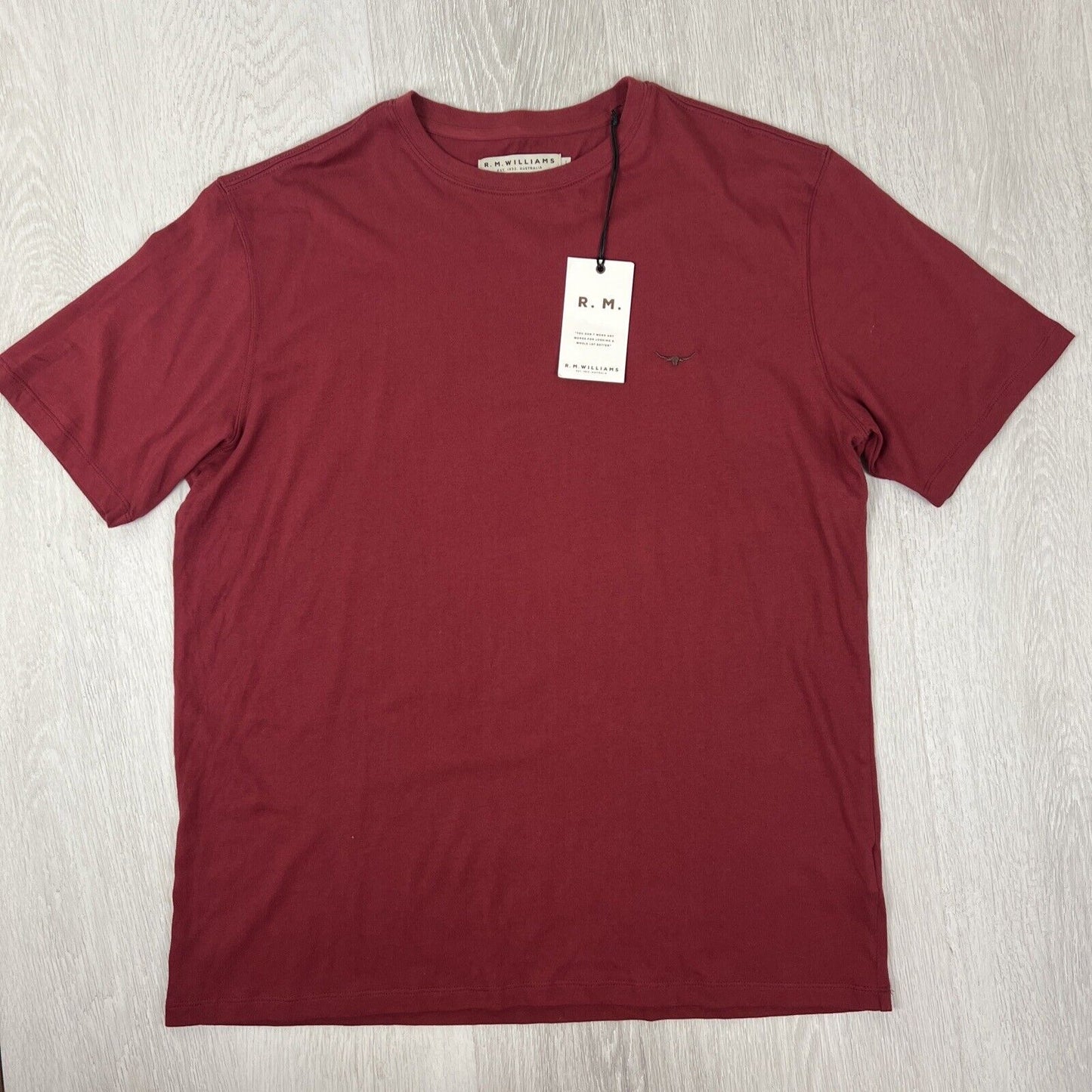 R.M. Williams Mens Red Short Sleeve T-Shirt Size Large (New)