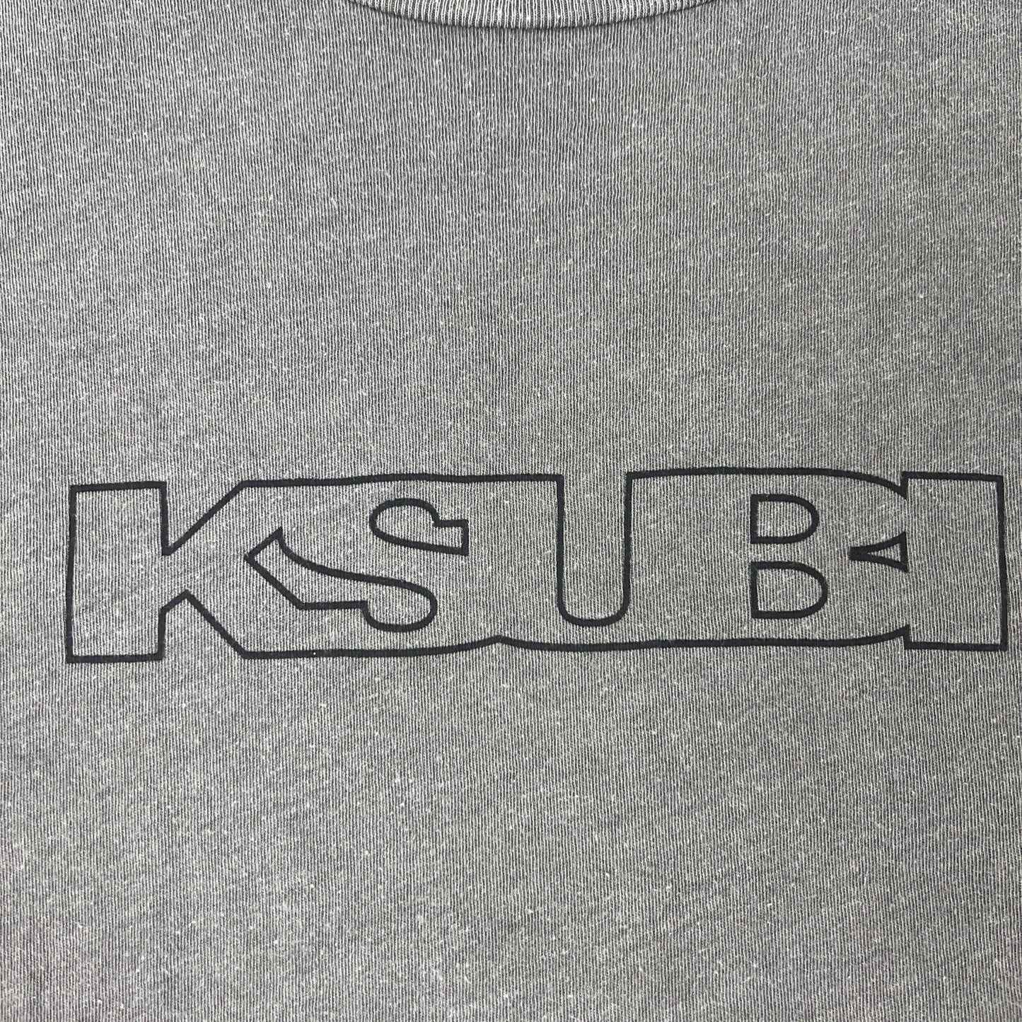 KSUBI Mens Distressed Grey Oversized T-Shirt Size XS (Fits M Easily)