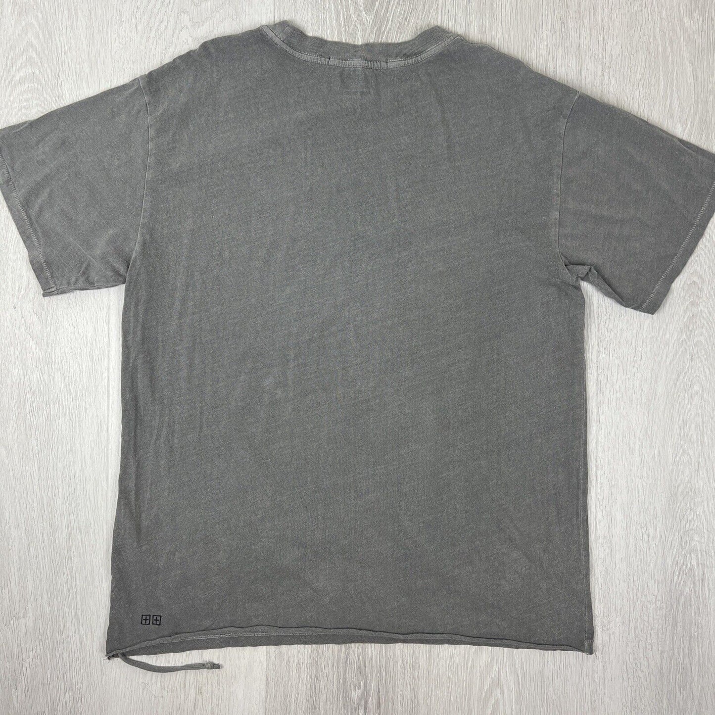 KSUBI Mens Distressed Grey Oversized T-Shirt Size XS (Fits M Easily)