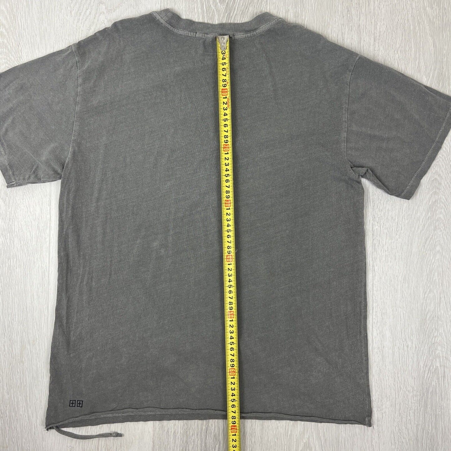 KSUBI Mens Distressed Grey Oversized T-Shirt Size XS (Fits M Easily)