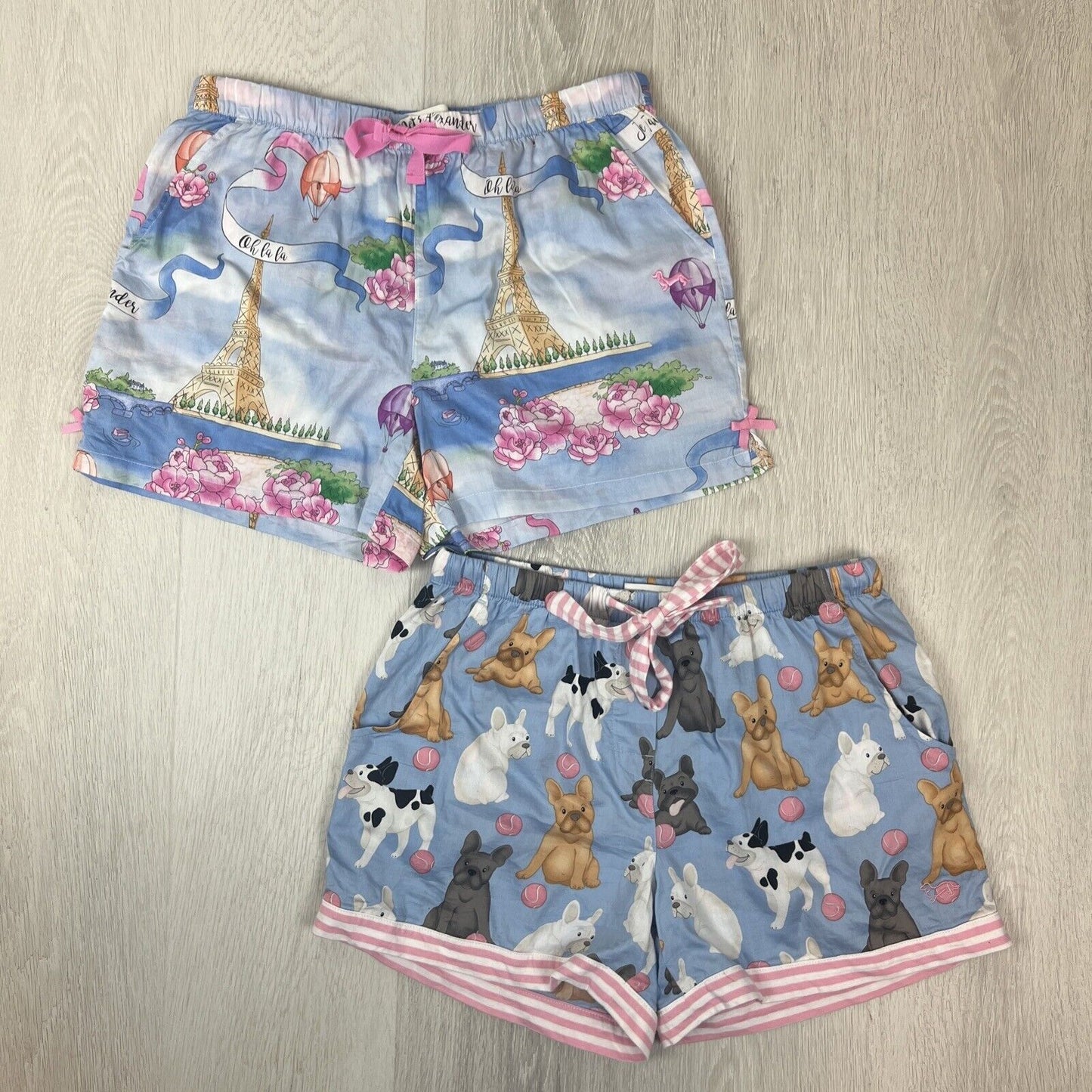 Peter Alexander Womens Sleep Shorts Size Medium 2 Pairs (Paris & Fenchie)