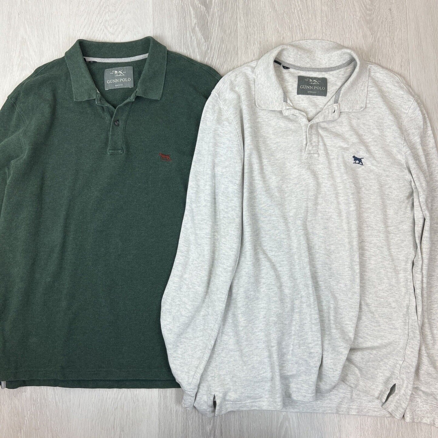 Rodd & Gunn Mens Long Sleeve Polo Shirt Size XL (1 x Green & 1 x Grey)