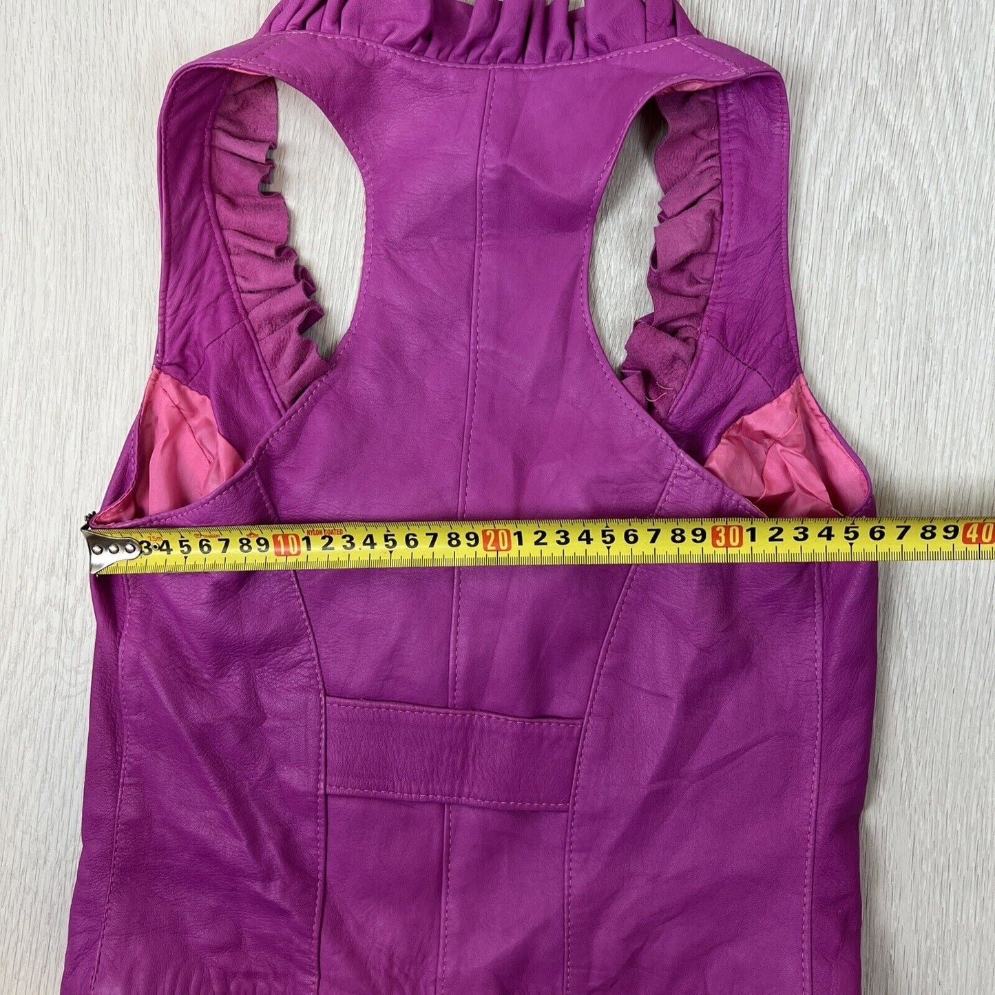 Imperial Womens Purple Leather Zip Up Tank Top Size M (New)