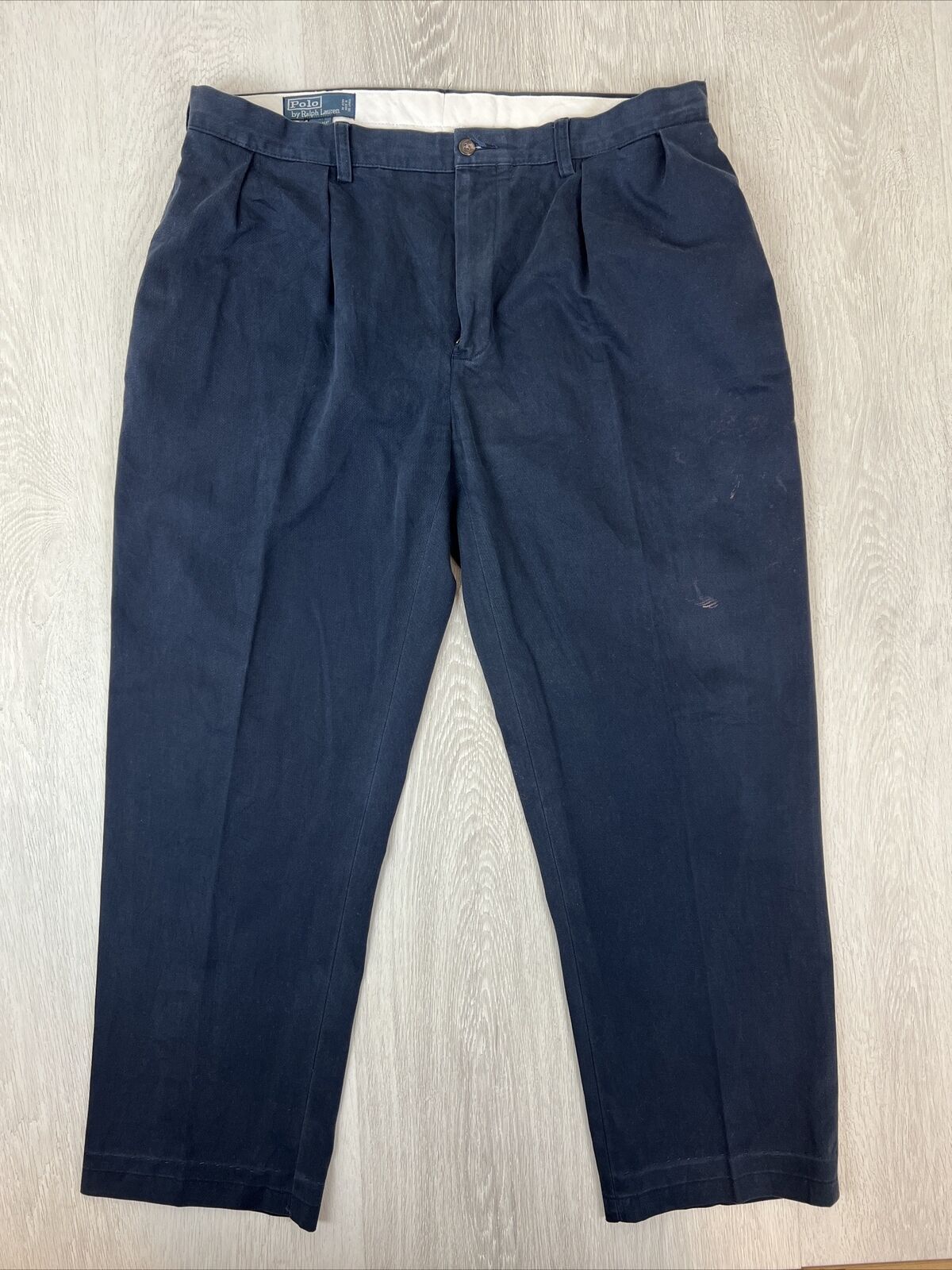 Polo Ralph Lauren Mens Blue Ethan Chino Pants Size 38 x 30 (Bleach marks)