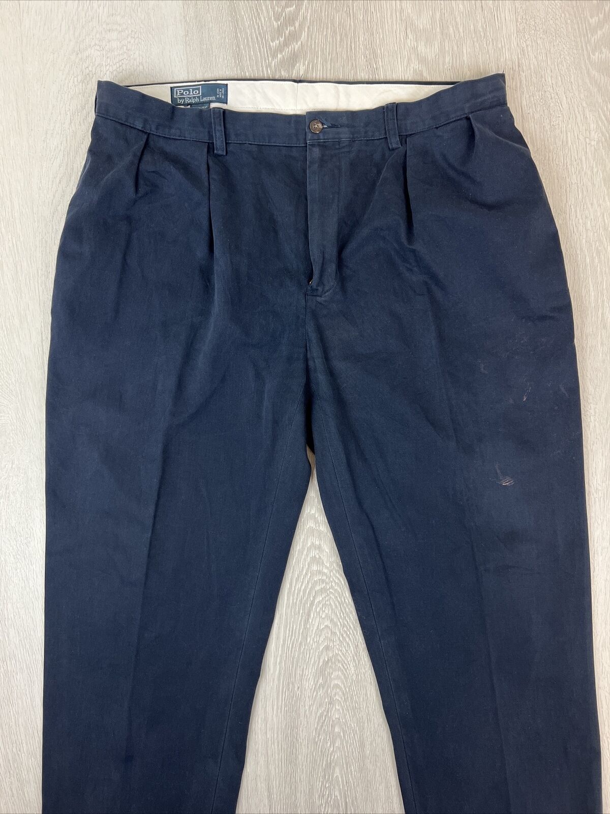 Polo Ralph Lauren Mens Blue Ethan Chino Pants Size 38 x 30 (Bleach marks)