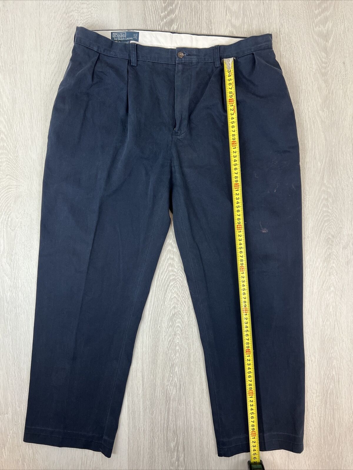 Polo Ralph Lauren Mens Blue Ethan Chino Pants Size 38 x 30 (Bleach marks)