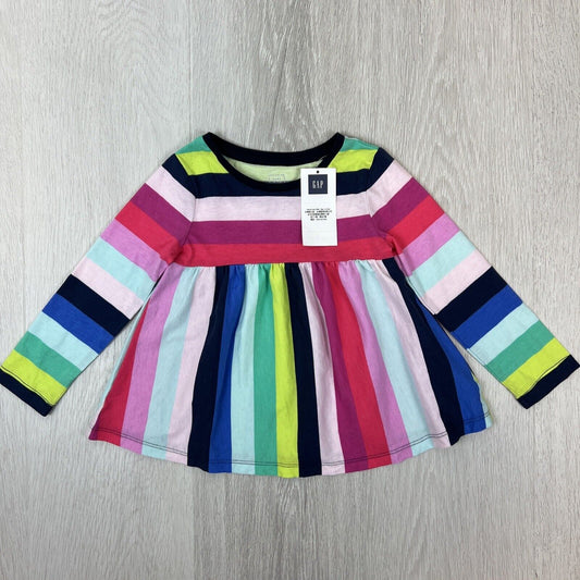 GAP Baby Girls Flowing Long Sleeve Stripped Top Size 2 Years (New)