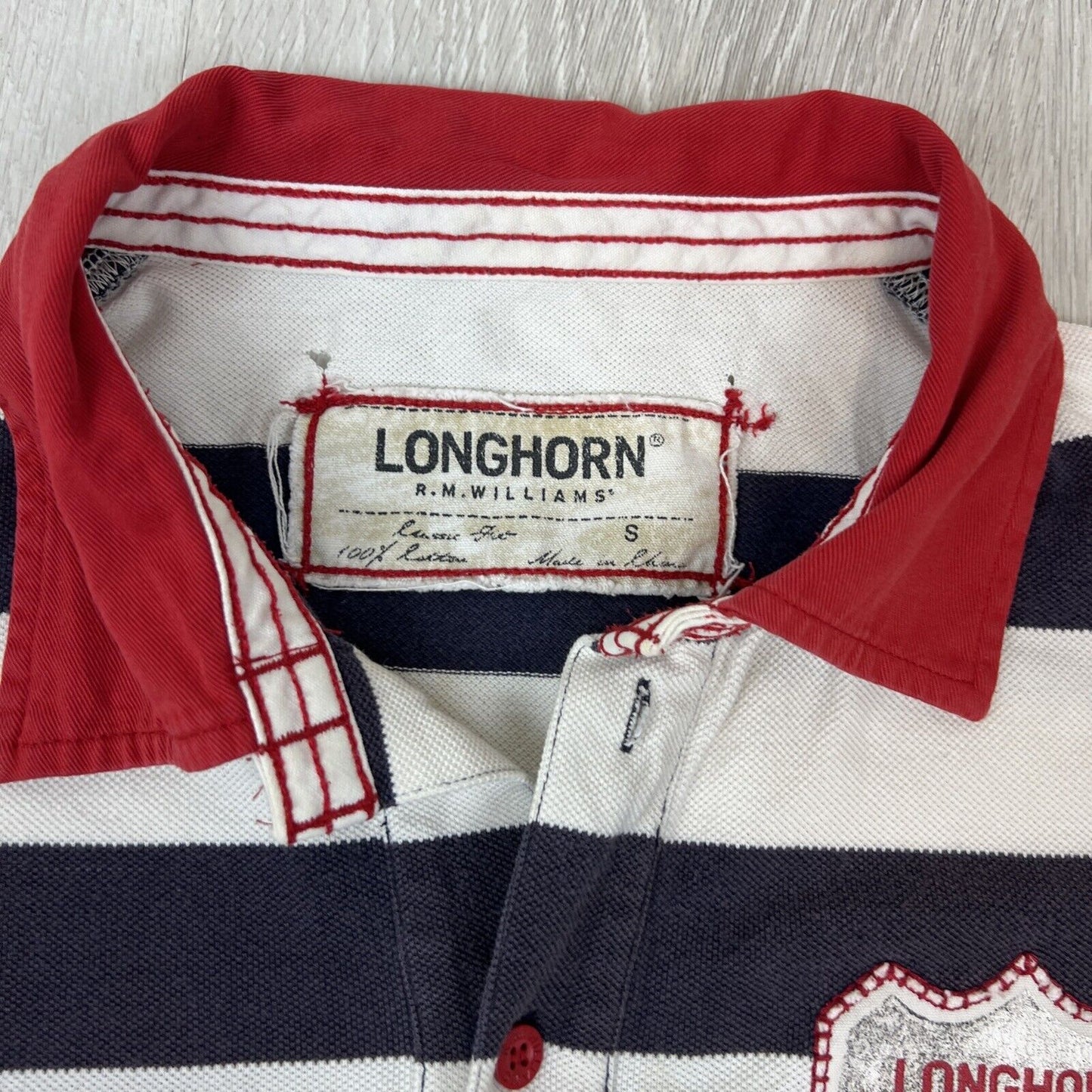 R.M. Williams Longhorn Mens Polo Shirt Size Small (Damaged/Marked)