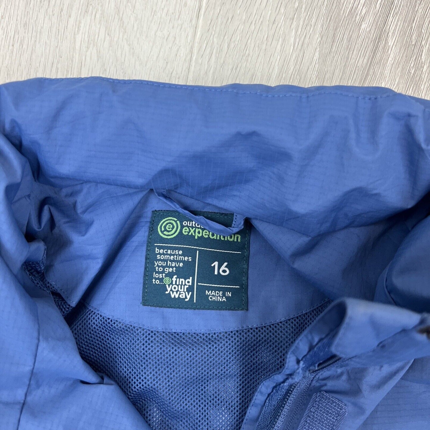 Outdoor Expedition Womens Blue Full Zip Spray Jacket Size 16