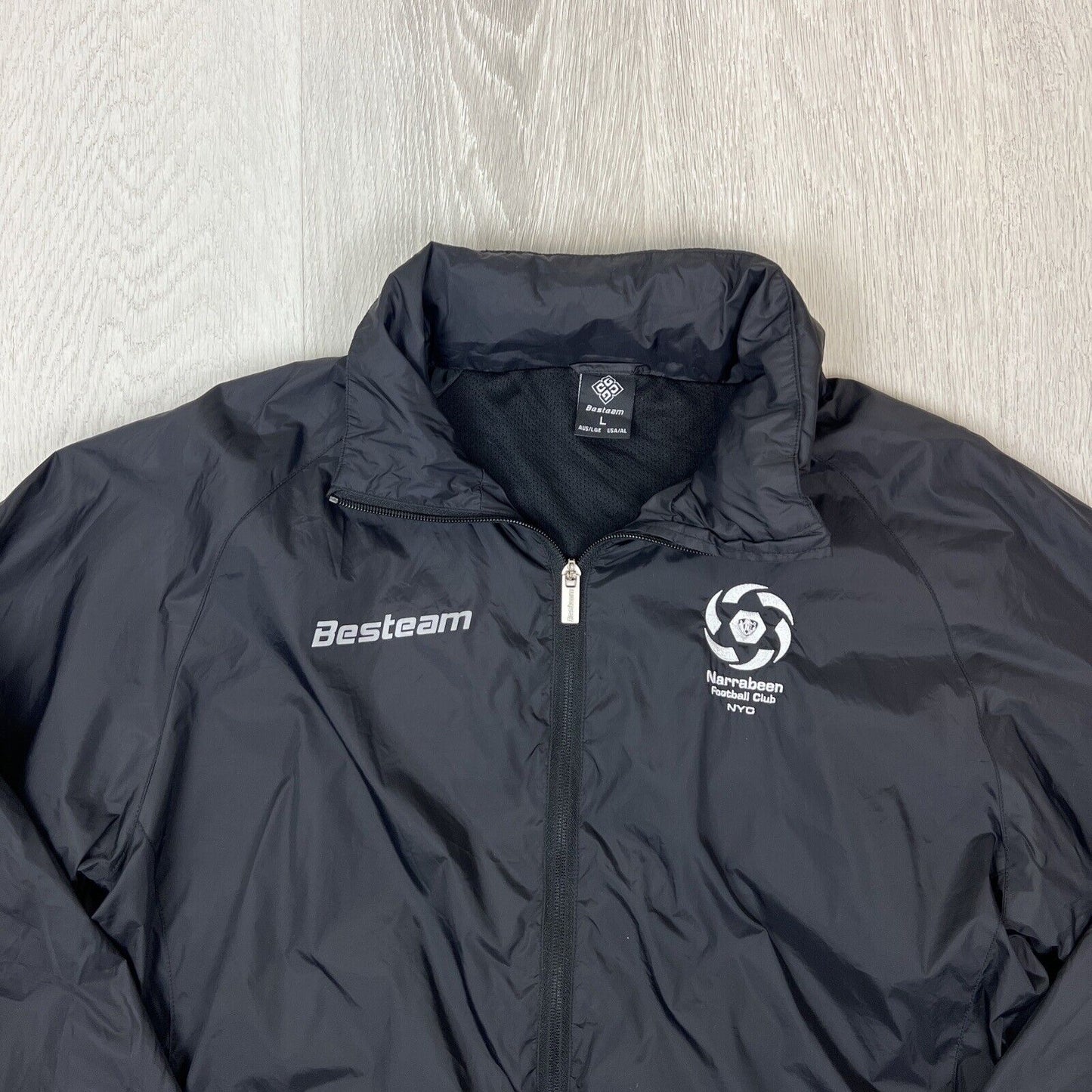 Besteam Mens Black Narrabeen Footbal Club Spray Jacket Size Large