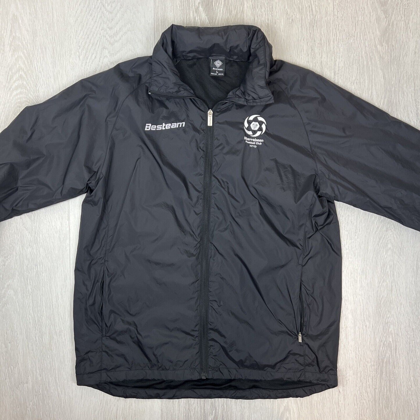 Besteam Mens Black Narrabeen Footbal Club Spray Jacket Size Large