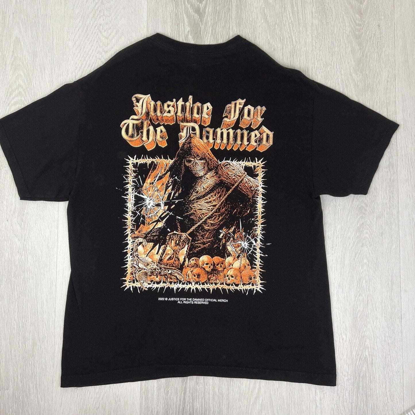 Justice for the Damned Mens Black Deathcore Band T-Shirt Music T-Shirt Size XL