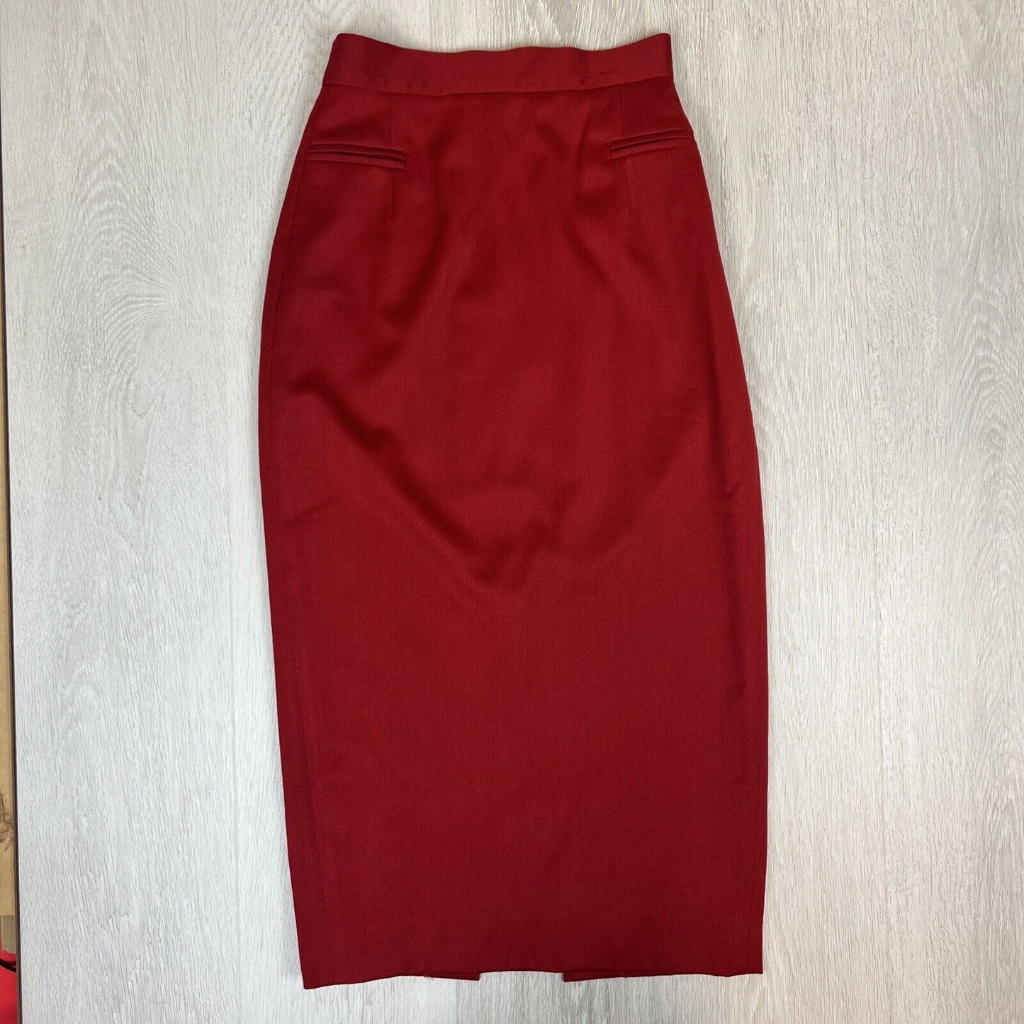 Rodney Clark Australia Womens 100% Wool Red Long Pencil Skirt Size 8