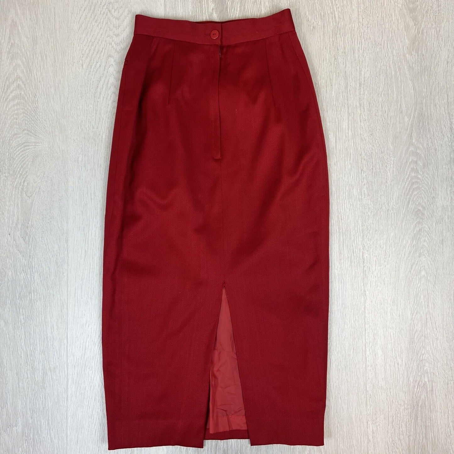 Rodney Clark Australia Womens 100% Wool Red Long Pencil Skirt Size 8