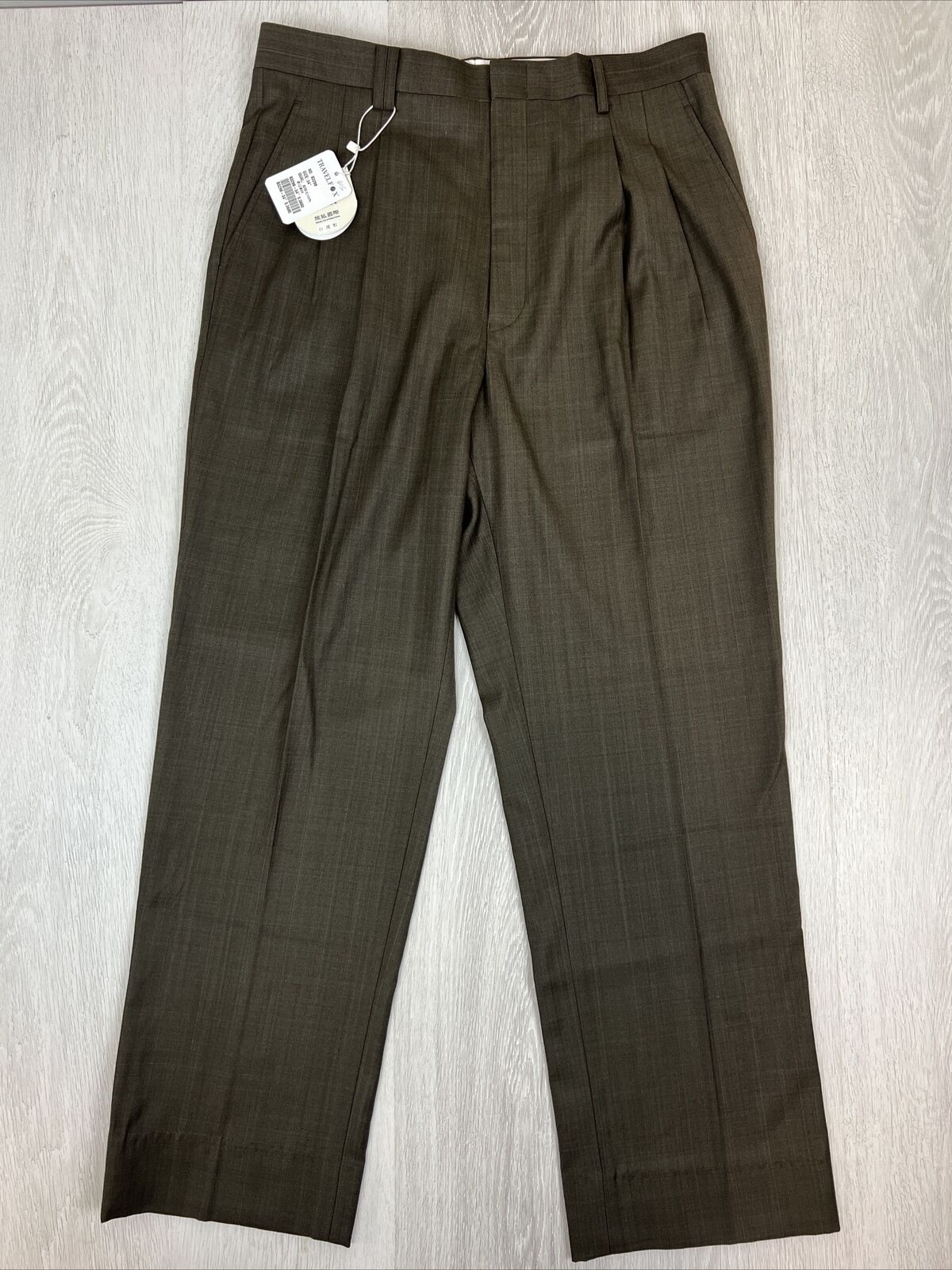 Travel Fox Mens Green-Grey Business Dress Pants Size 34