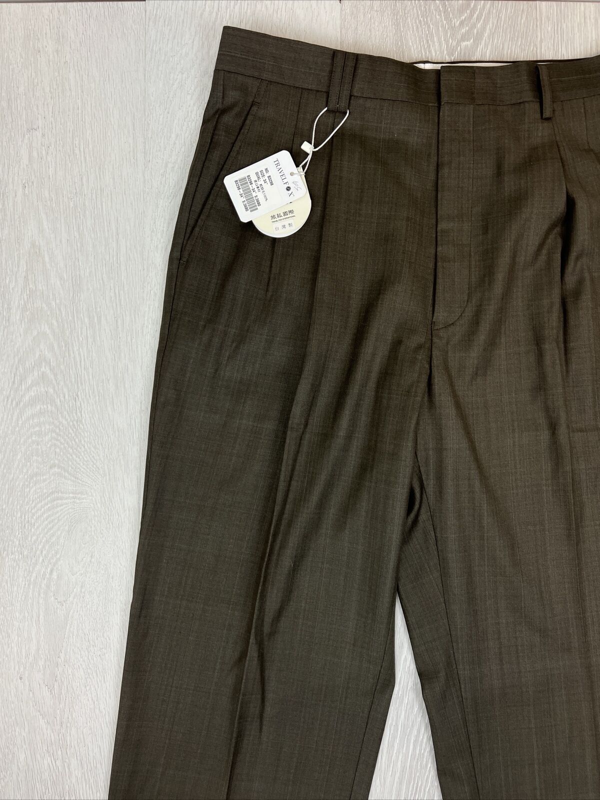 Travel Fox Mens Green-Grey Business Dress Pants Size 34