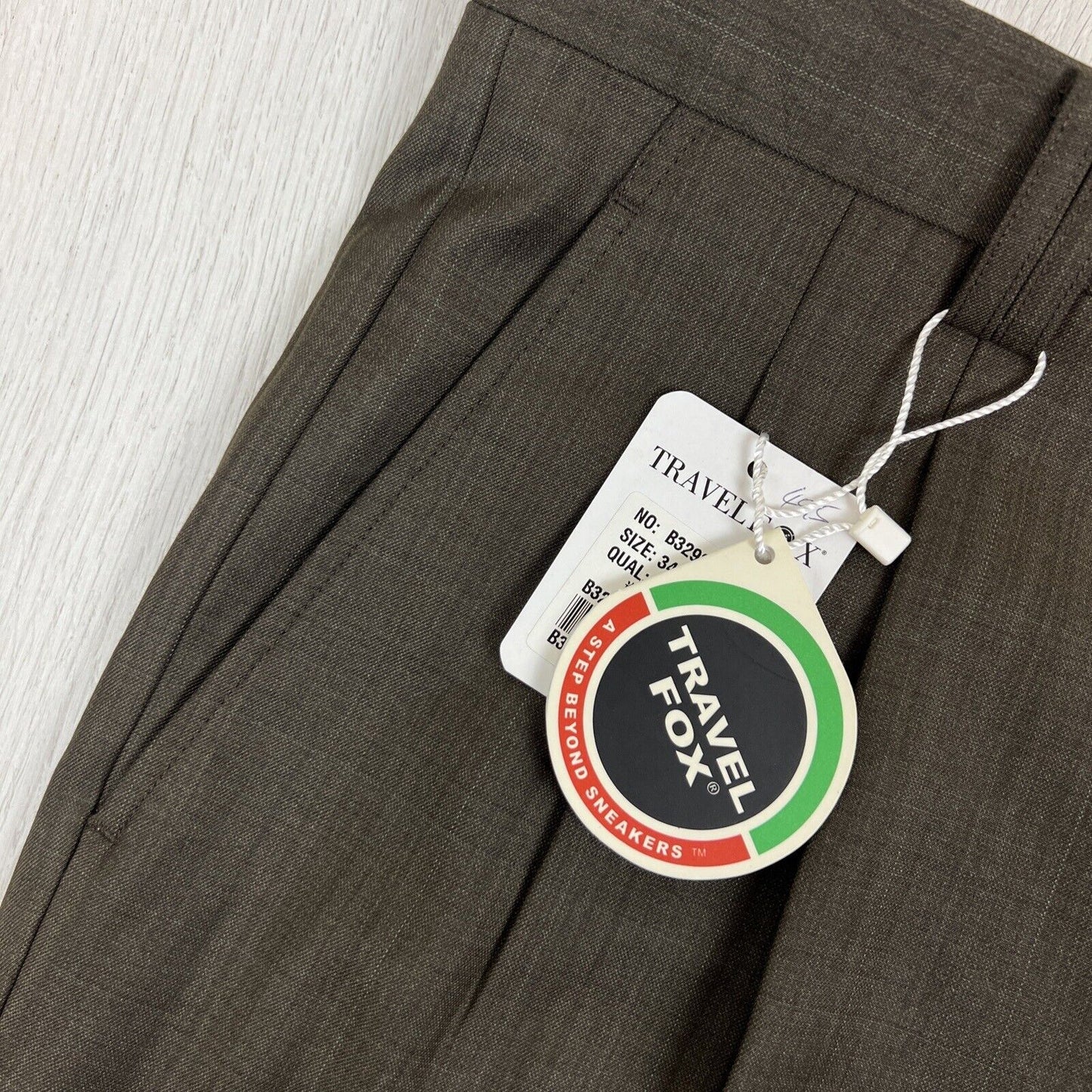 Travel Fox Mens Green-Grey Business Dress Pants Size 34