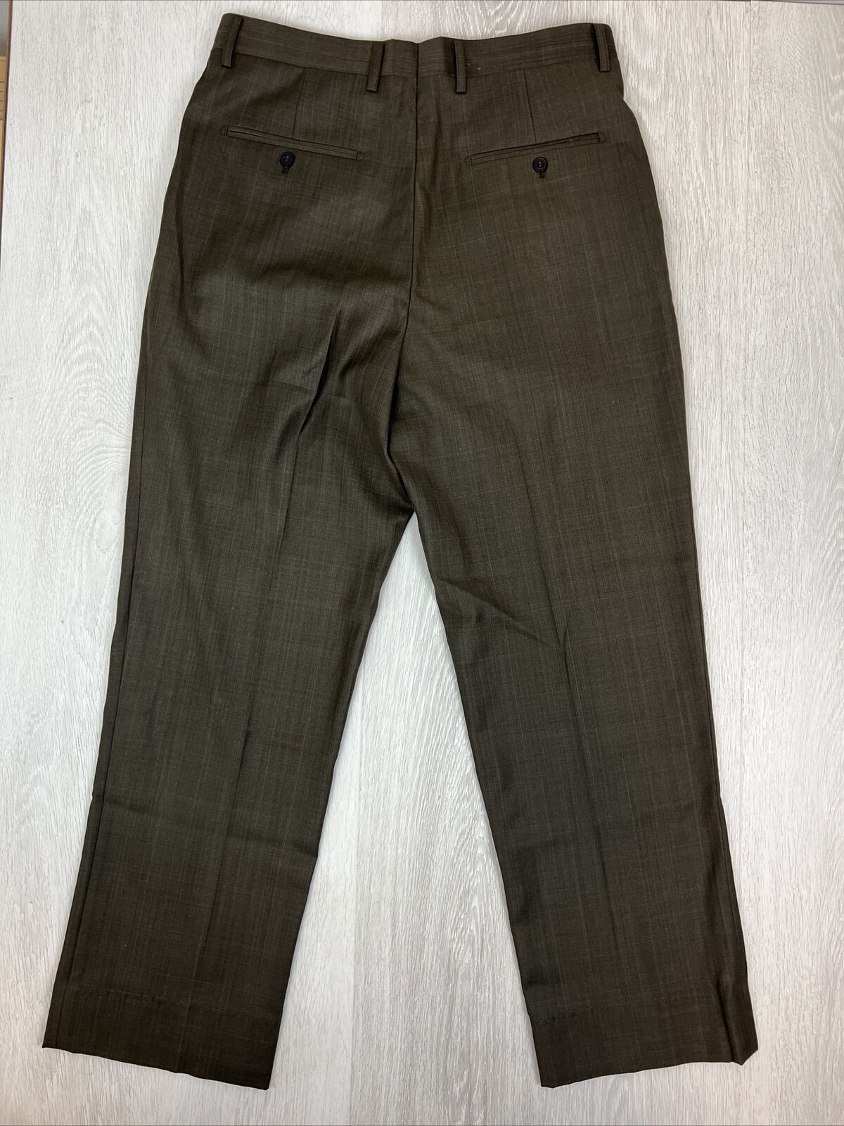 Travel Fox Mens Green-Grey Business Dress Pants Size 34