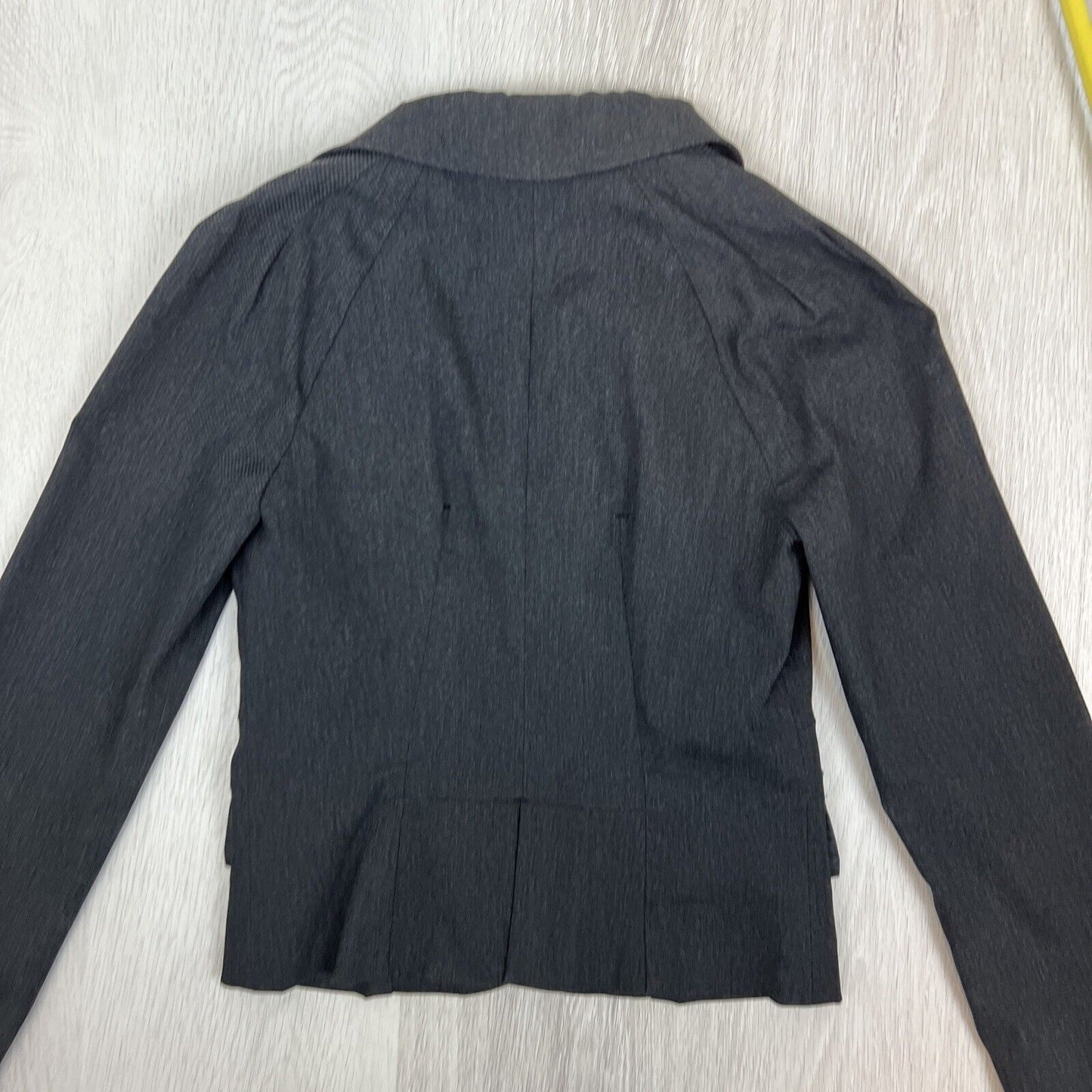 Cue Womens 1-Button Cropped Grey Blazer Jacket Size 6