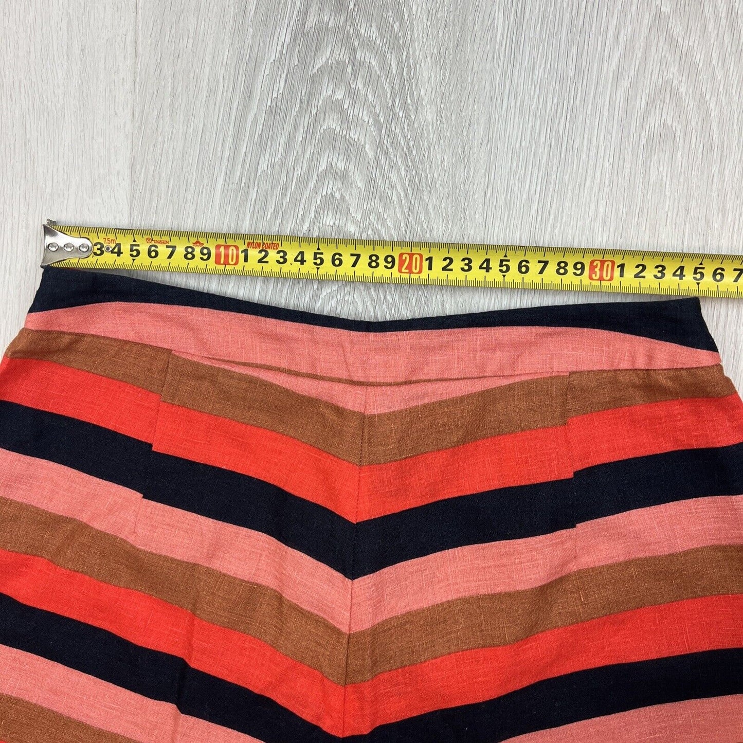 Kookai Womens Striped 100% Linen Shorts Size 40