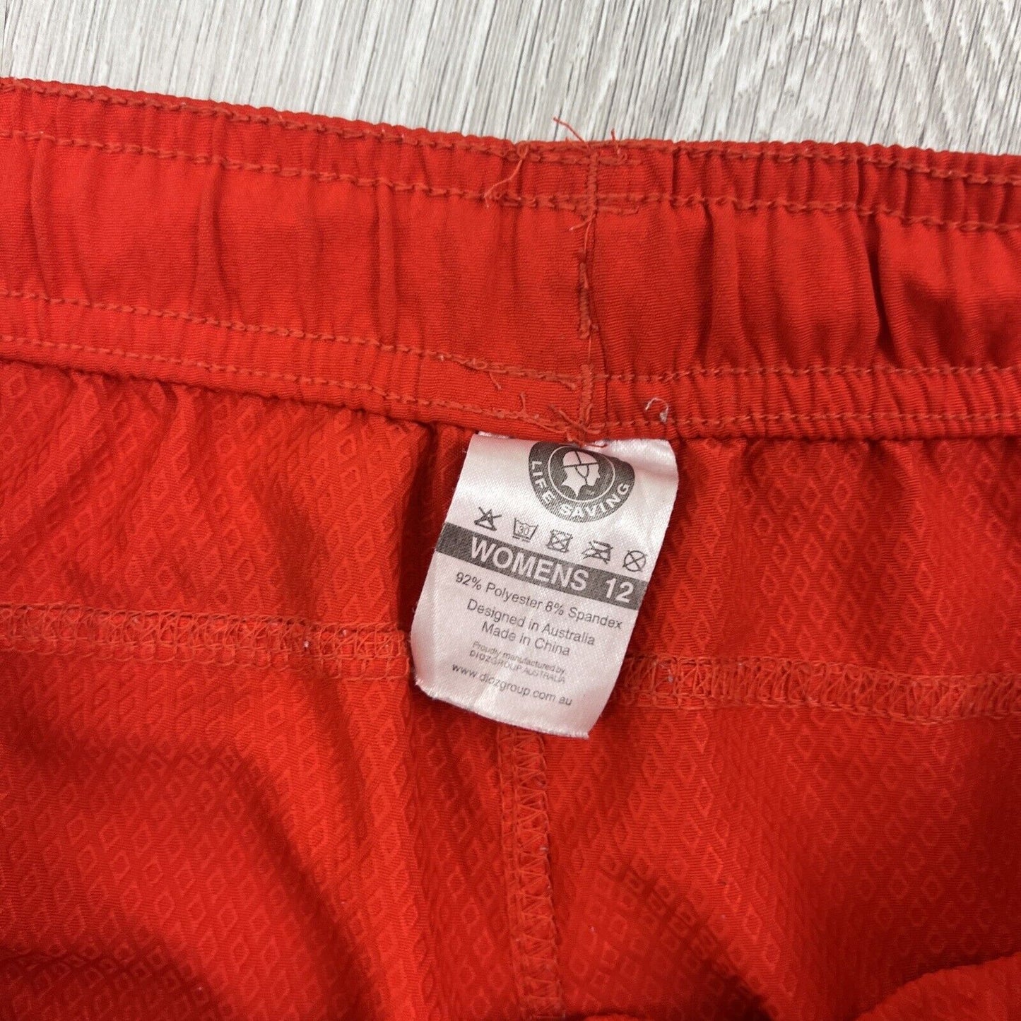 Surf Life Saving Womens Red Swim Shorts Board Shorts Size 12