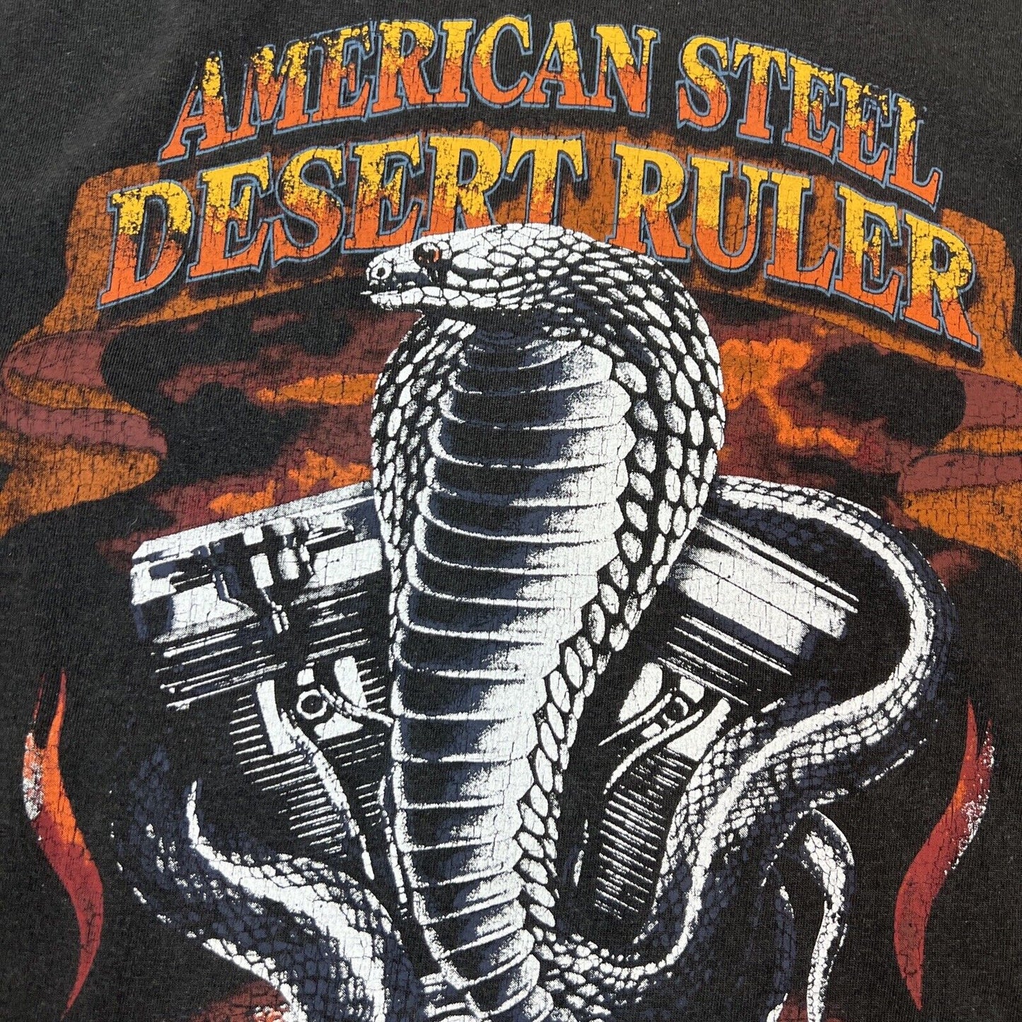 Cotton On x T-Bar Mens Charcoal Motorcyle Biker Snake T-Shirt Size Medium