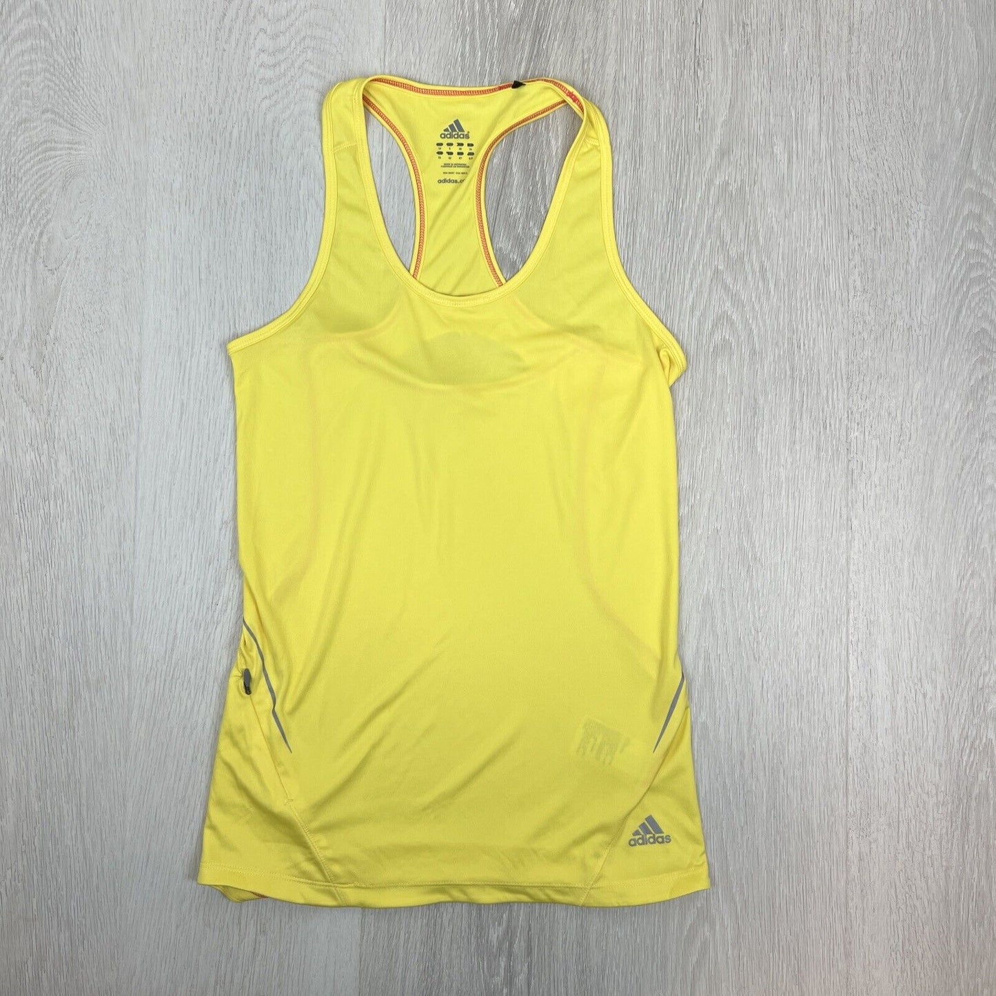 adidas Womens Yellow Racer Back Tank Top Size Small