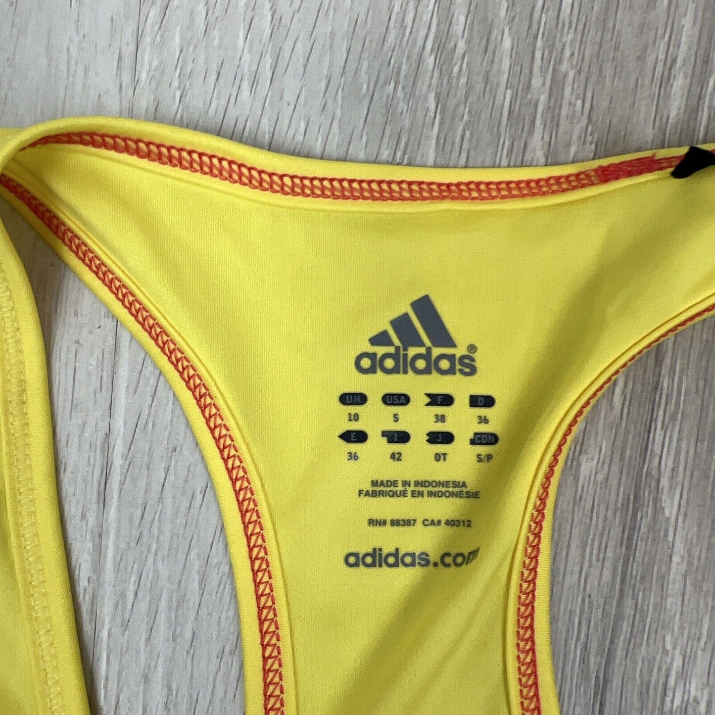 adidas Womens Yellow Racer Back Tank Top Size Small