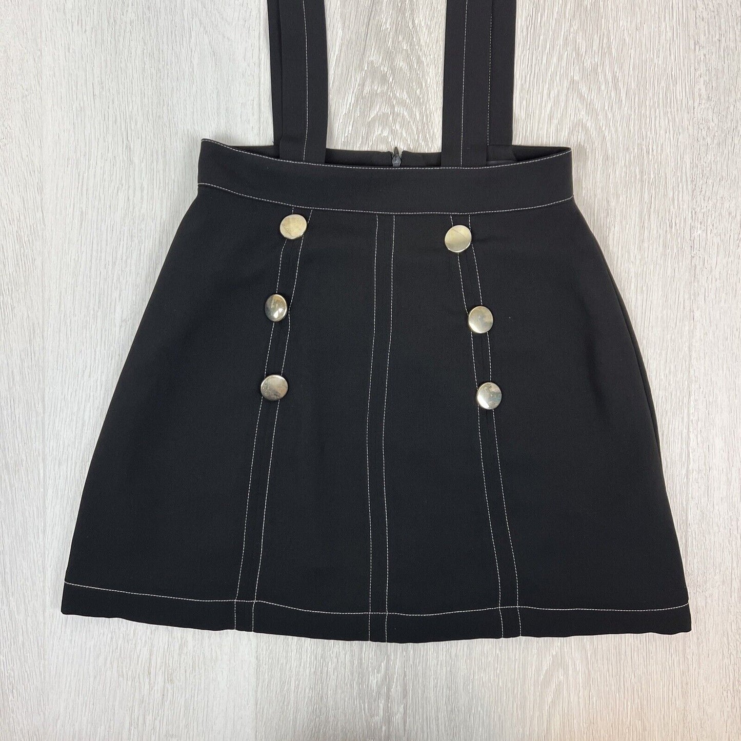 Zara Womens Suspenders Black Mini Skirt Size XS